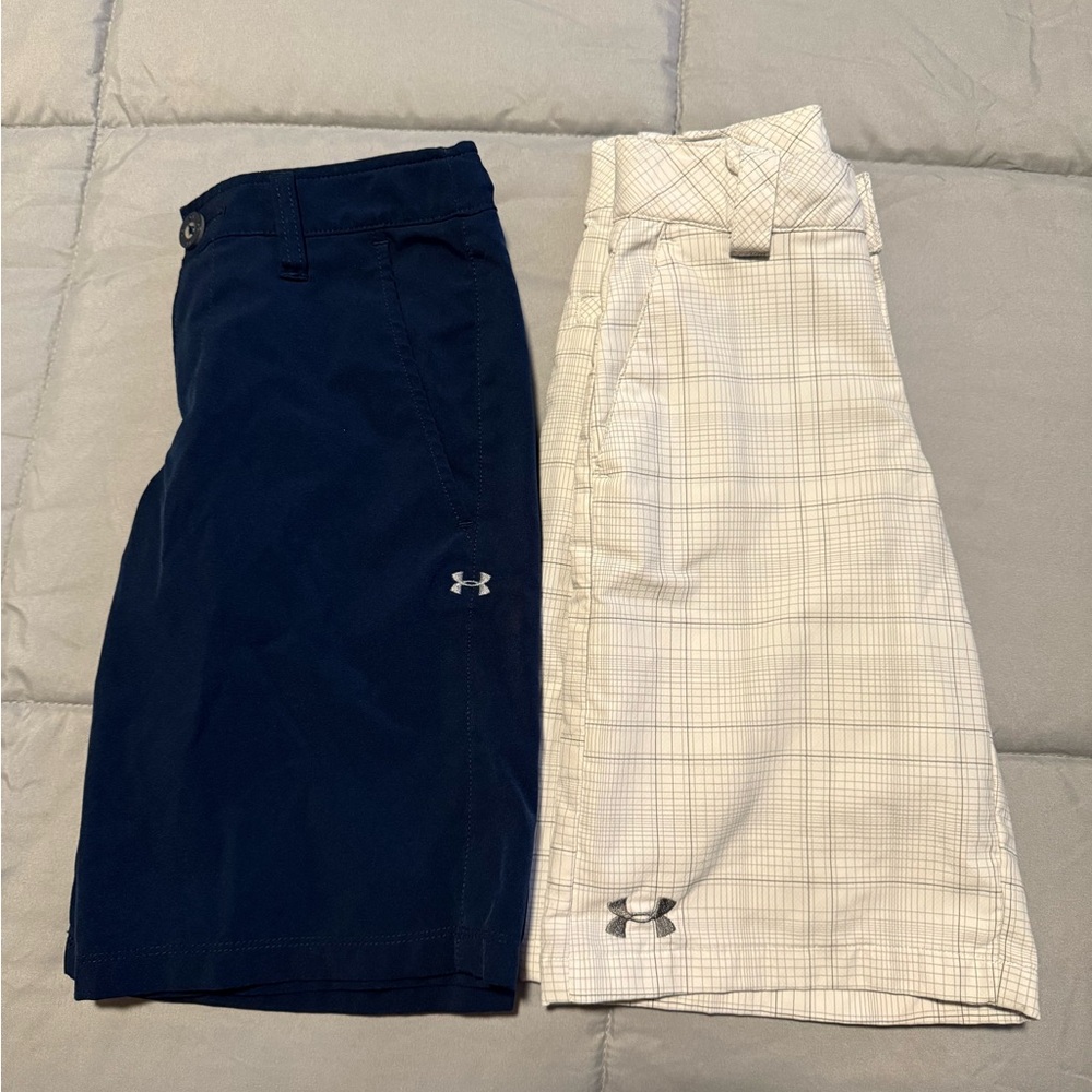 Under Armour Blue and Plaid Shorts Duo